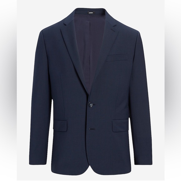 EXPRESS Extra Slim Navy Wool-Blend Modern Tech Suit NWT - Picture 2 of 15